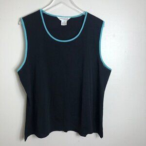 Exclusively Misook Black Sweater Tank Top 3x 0118
